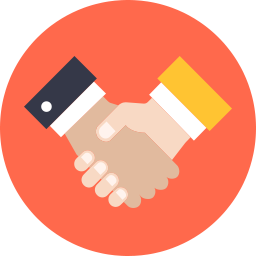Trustworthiness icon of two hands shaking
